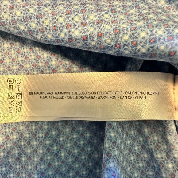 Ariat Men’s Kirk Geometric Blue Long Sleeve Button Down Shirt Size L - Picture 3 of 8